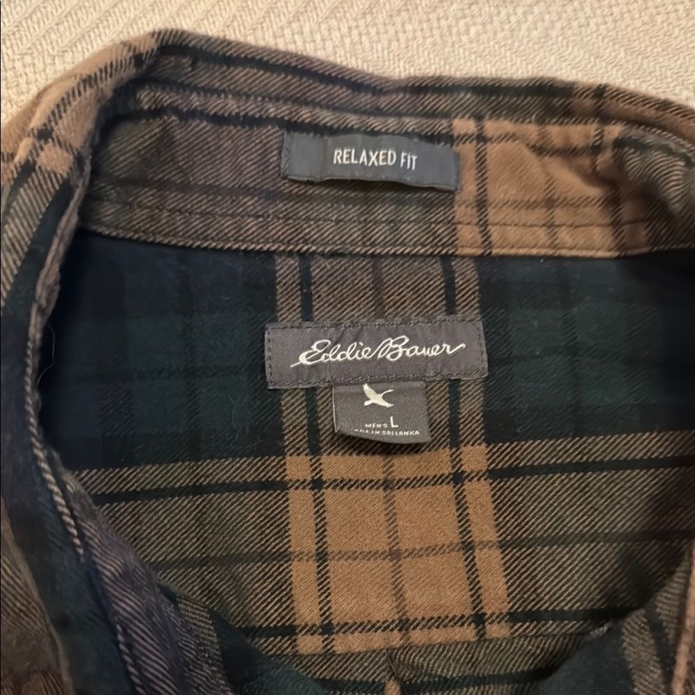 Men's Plaid Shirt - Green and Tan - Picture 2 of 6